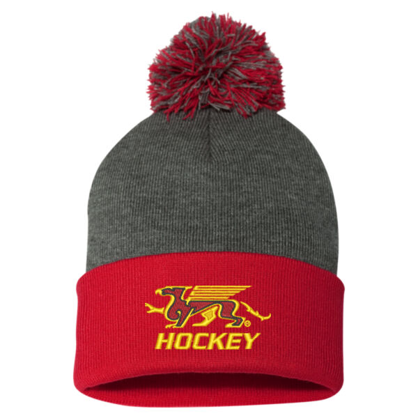 Personalized Embroidered 12" Pom-Pom Cuffed Beanie Thumbnail